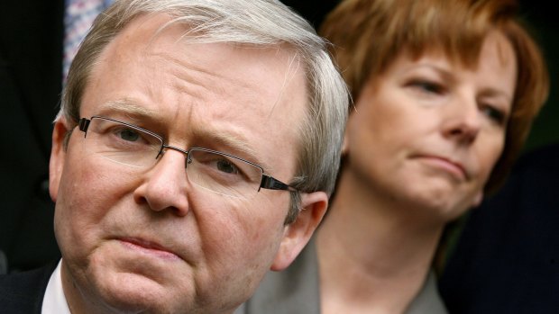 Kevin Rudd and Julia Gillard in 2006 before each became prime minister. Rudd held the office twice.