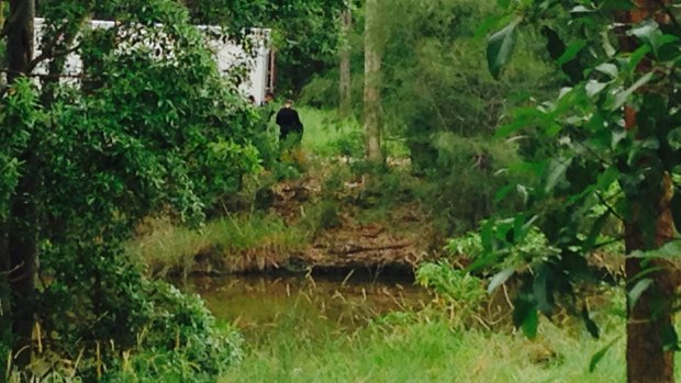 Police divers at a dam on a Gold Coast Hinterland property they believe may contain the remains of missing mother Novy Chardon.