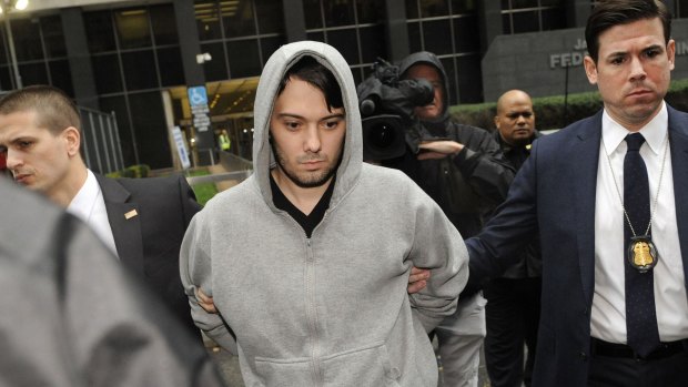 Martin Shkreli exits federal court in New York on December 17.