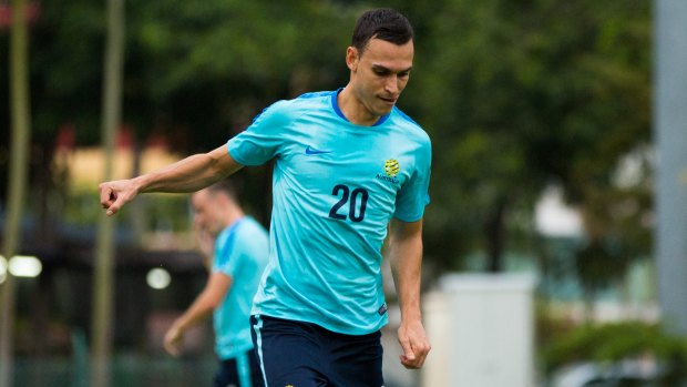 Trent Sainsbury at Socceroos training in Malaysia.