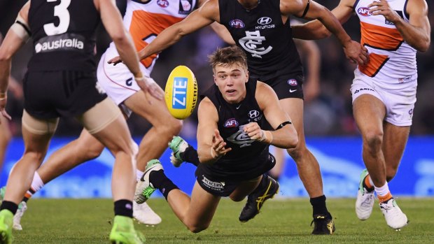 Spirited win: Patrick Cripps of the Blues.