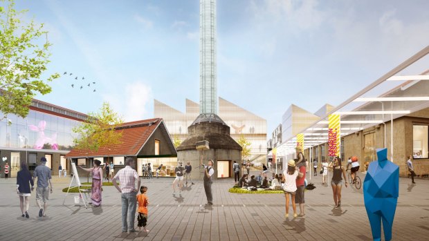 Artist's impression of the Kingston Arts Precinct taking in the Canberra Glassworks proposed in the ACT government's feasibility study for the site.