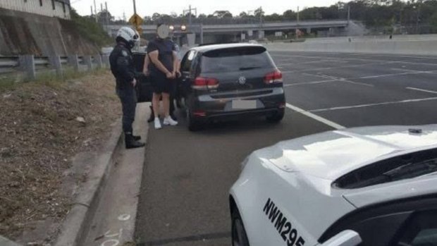 Police speak to a driver caught doing 199km/h in a 100km/h zone in Beecroft on Christmas Eve.