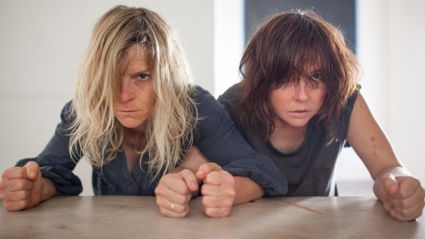 Nicci Wilks and Kate Sherman in <i>Animal</i>, which aims to be shocking and violent.
