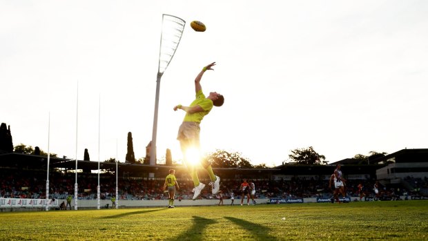 Demons coach Simon Goodwin has raised the issue of where field umpires are standing.