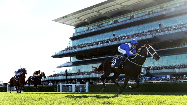 Domination: Winx wins the Queen Elizabeth Stakes.