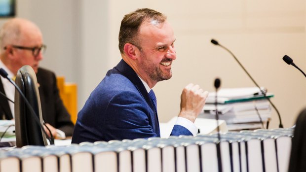 Andrew Barr in Question Time on Tuesday.