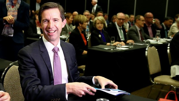 Education Minister Simon Birmingham says universities have been receiving "rivers of gold" from the taxpayer over recent years