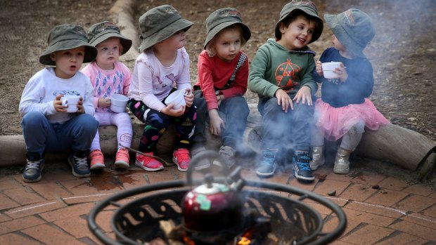 Benji, Rose, Eden, Bowie, Theo and Vivienne. New research shows exposing toddlers to risky play such as access to open flames and genuine tools during early learning increases their safety awareness and promotes risk aversion.