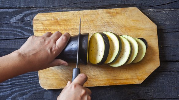 The repetitive steps of slicing can have a calming effect. 