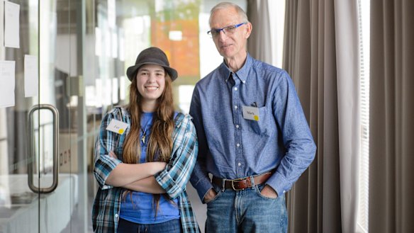 18-year-old Isabella Buckley from Griffith and 73-year-old Mark Dickerson from O'Connor at the first citizens' jury session last year. The jury will meet again this weekend to select which model best meets their priorities. 