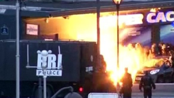 A blast at the supermarket where four hostages were shot dead.