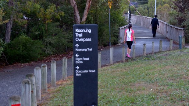 The footbridge leading to Koonung Creek Linear Reserve near where Masa Vukotic was found.