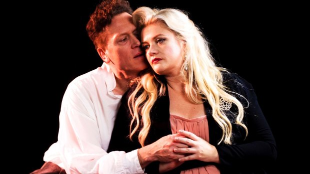 UK singer Neal Cooper and local opera star Lee Abrahmsen as Tristan and Isolde in the Melbourne Opera production of Wagner's Tristan und Isolde.