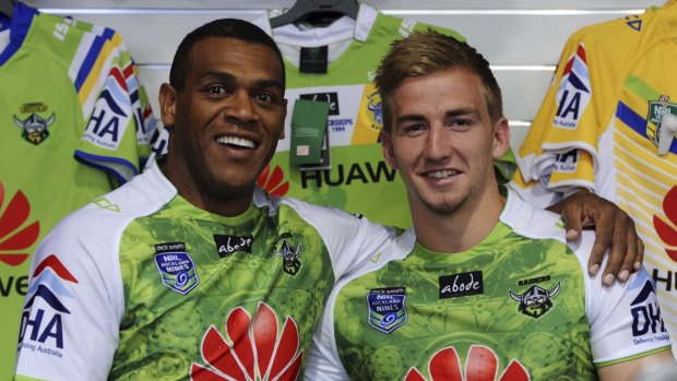 Ken Nagas, 41, and Lachlan Croker, 18, will both play for the Raiders at the Auckland Nines.