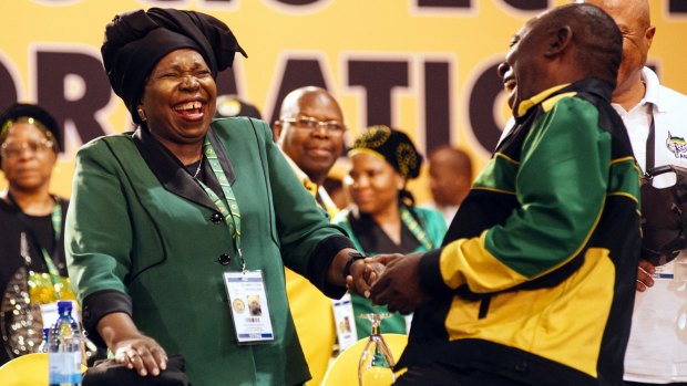 Competing candidates Nkosazana Dlamini-Zuma and Cyril Ramaphosa.