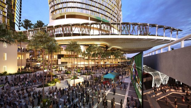 Destination Brisbane concept images for the Queens Wharf mega development in Brisbane.