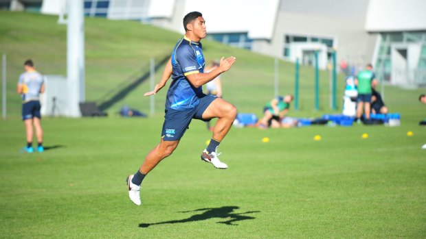 Nigel Ah Wong trains on Thursday ahead of his Super Rugby run-on debut against the Highlanders on Saturday.