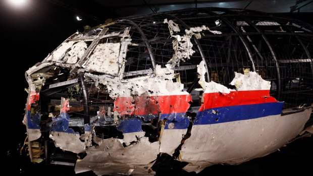 Cockpit wreckage at the Gilze-Rijen military base in the Netherlands in 2015. 