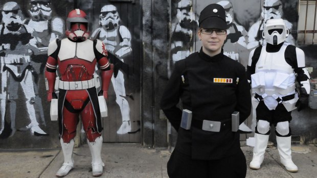 501st Legion Southern Cross Garrison members preparing for Star Wars day on May the fourth.