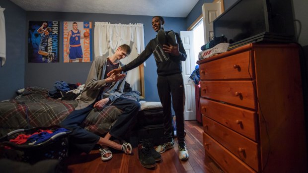 Robert Bobroczkyi, 17, and his roommate Julian Dancy, 16, at the SPIRE Institute in Geneva.