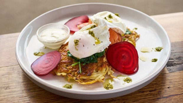 Potato latkes at Danish Nosh.