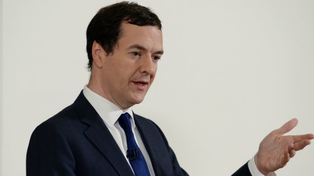 Failing to reassure markets: Chancellor George Osborne speaks at The Treasury.