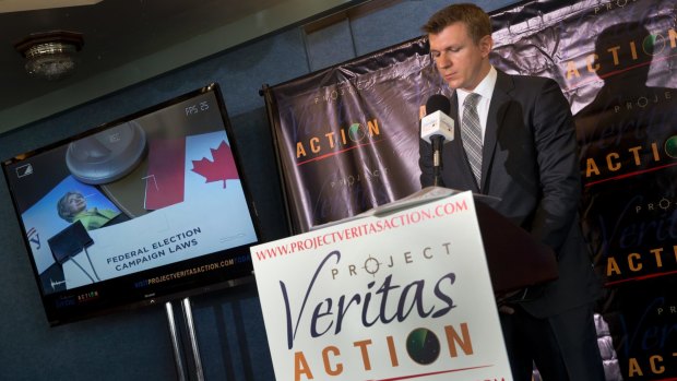 James O'Keefe of Project Veritas Action at an event in Washington in September 2015 to promote an earlier video that purported to show misconduct by Clinton campaign staff. 