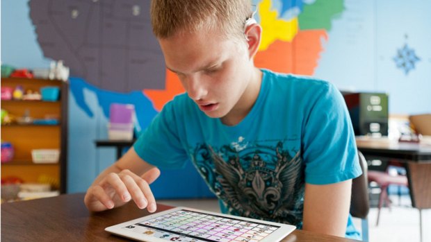 Progress: the Proloquo2go app is one of many gadgets and devices that can be tailored to assist students with their specific learning difficulties.