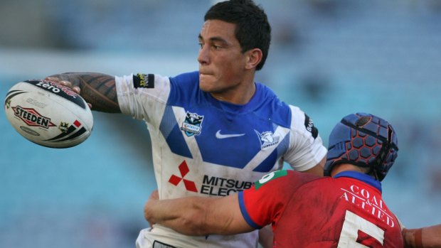 Back in blue: Sonny Bill Williams was named in the Bulldogs' team of the decade despite his controversial departure.