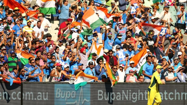Sporting colours: India have a large contingent of fans in the MCG crowd.