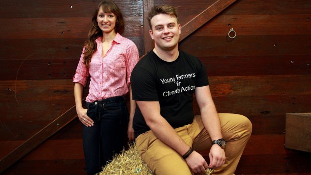 Josh Gilbert, pictured here with fellow farmer Anika Molesworth, has warned land clearing laws may damage the agriculture industry's reputation.