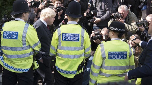 Boris Johnson speaks to the media as he leaves his home following the European Union referendum.