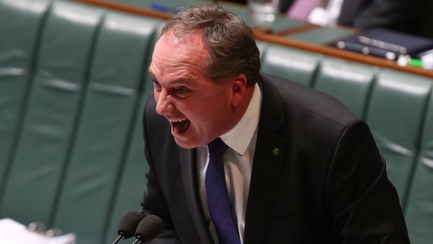 Barnaby Joyce during his tirade against "the rabbit of our waterways".