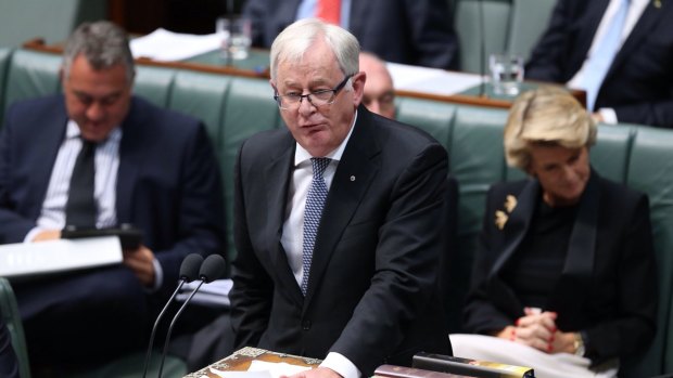 Trade minister Andrew Robb addresses House on Monday.