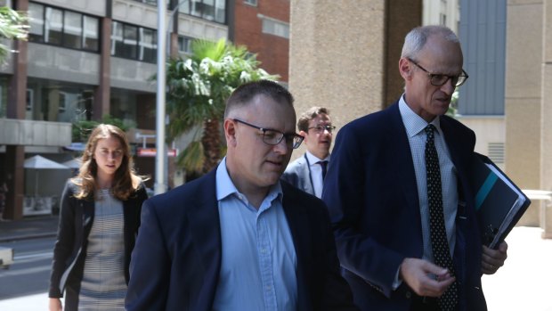Woolworths chief legal officer Richard Dammery arriving at the Federal Court.