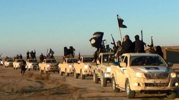 Toyota vehicles such as HiLux utilities have been prominent in militant Islamic propaganda, such as this image from a militant website. 