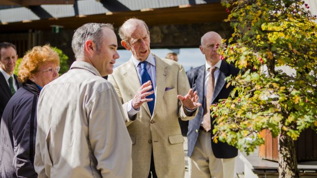 Prince Edward, Duke of Kent, visits the National Arboretum in Canberra. 