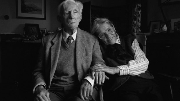 Alec Campbell with his wife Kathleen in their Hobart home.