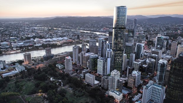 The only way is up: an artist's impression of Skytower, which is scheduled to be the first Brisbane building to reach 274 metres. 