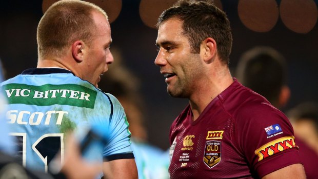 Not taking a backward step: Cameron Smith of the Maroons.