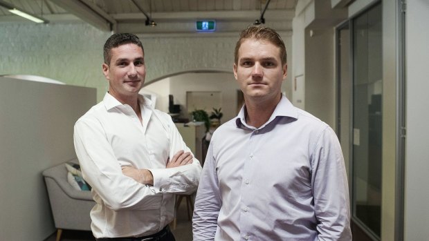 Prospa Joint CEOs Greg Moshal and Beau Bertoli. Mr Bertoli reckons local funds have caught the fintech bug