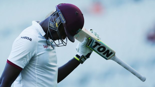 Signs of life: Jason Holder and his West Indies teammates had their best day of the series.
