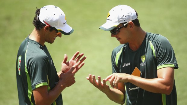 Baggy greenhorns: Josh Hazlewood will make his Test debut, while Mitchell Starc comes in to replace the vastly experienced Ryan Harris. 