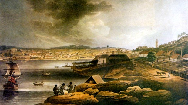 <i>A View of Sydney Cove, New South Wales</i>, by Edward Dayes, c. 1802.