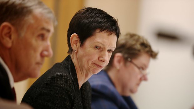Department of Parliamentary Services secretary Carol Mills during an estimates hearing.