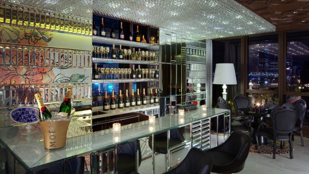 The bar at Mira Moon Hotel, Hong Kong.