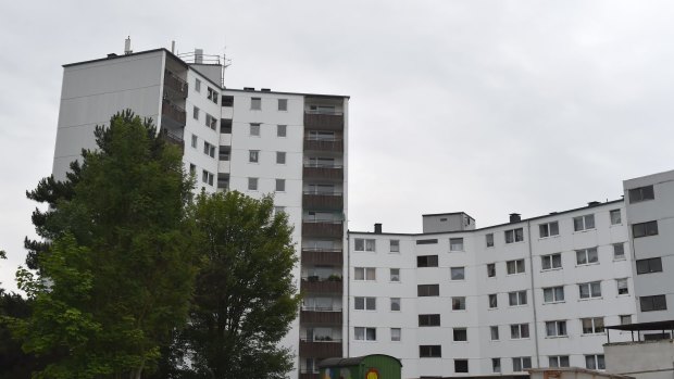 The apartment block at left in Wuppertal, Germany, was evacuated on Tuesday.