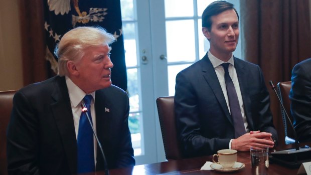President Donald Trump, left, and White House Senior Adviser Jared Kushner who was present in the Russian meeting at Trump Tower.