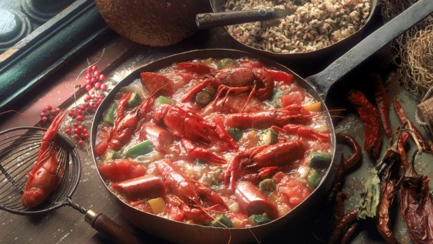 Crayfish gumbo in New Orleans.